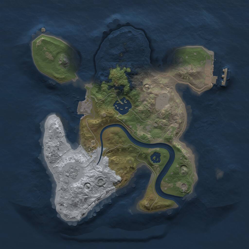 Rust Map: Procedural Map, Size: 2250, Seed: 1634928481, 4 Monuments