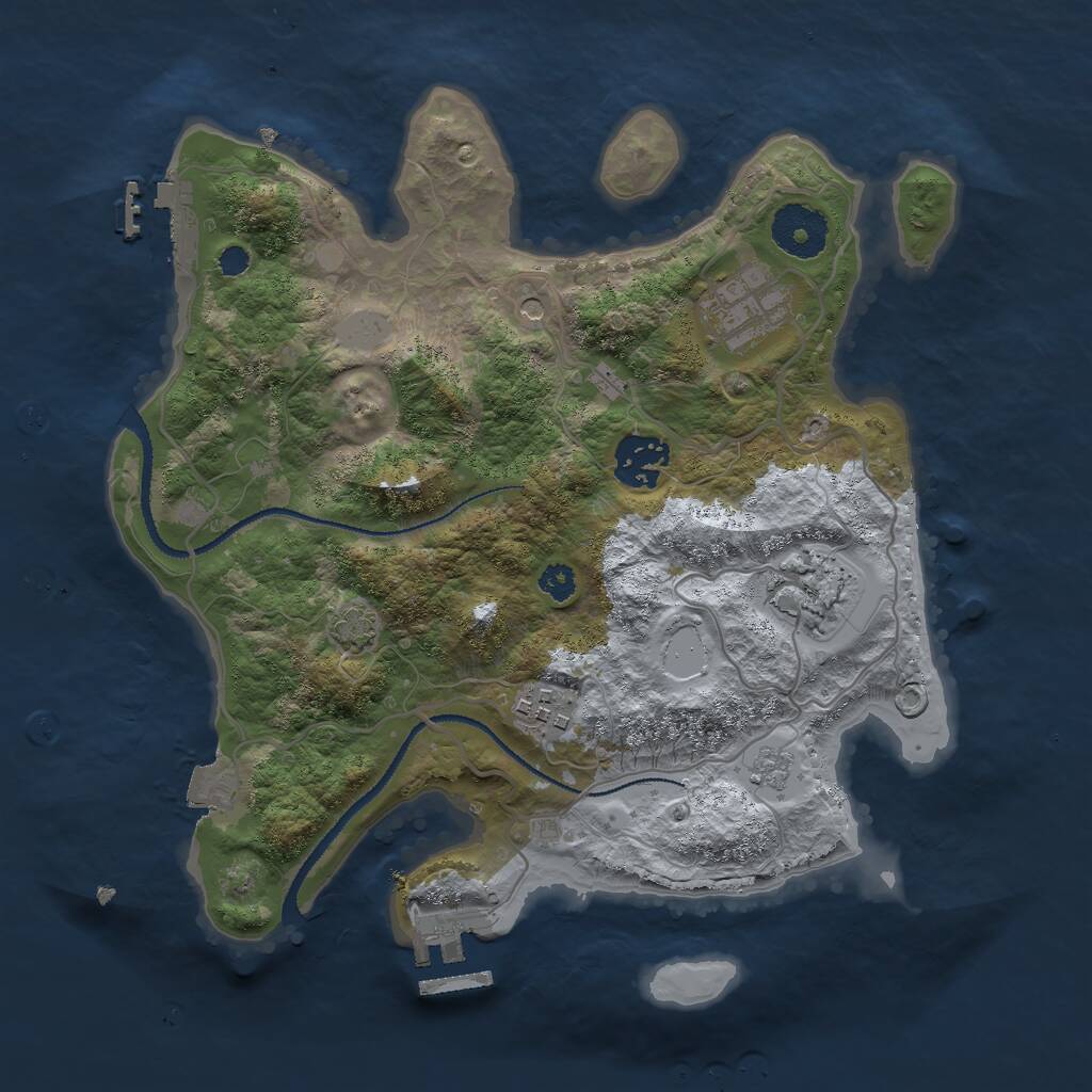 Rust Map: Procedural Map, Size: 3000, Seed: 1790758332, 10 Monuments