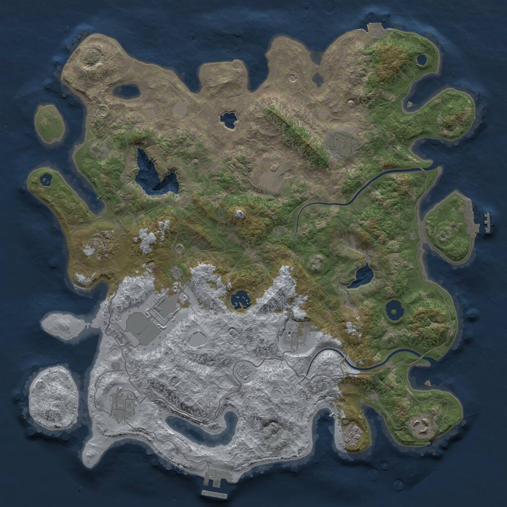 Rust Map: Procedural Map, Size: 4000, Seed: 192720205, 15 Monuments