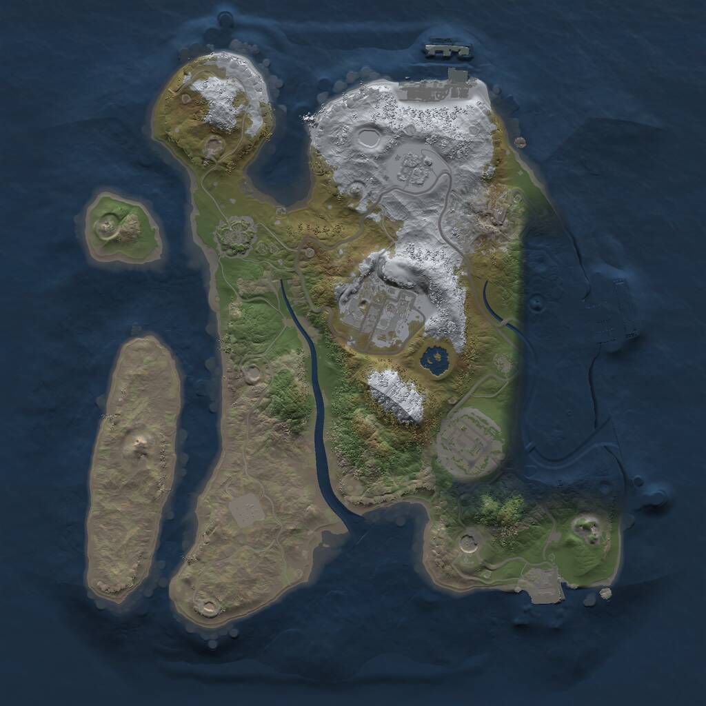 Rust Map: Procedural Map, Size: 2500, Seed: 1956054762, 8 Monuments