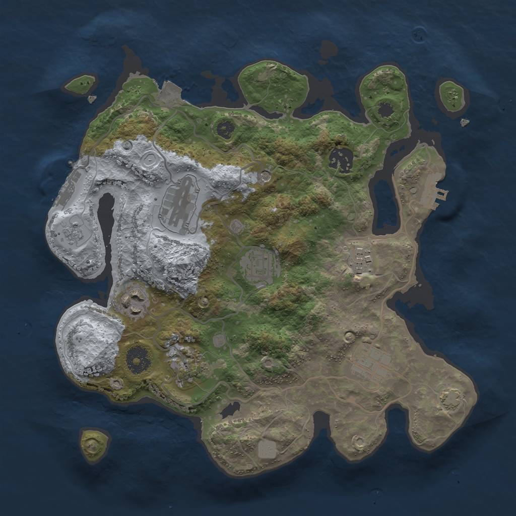 Rust Map: Procedural Map, Size: 3000, Seed: 1125106607, 15 Monuments