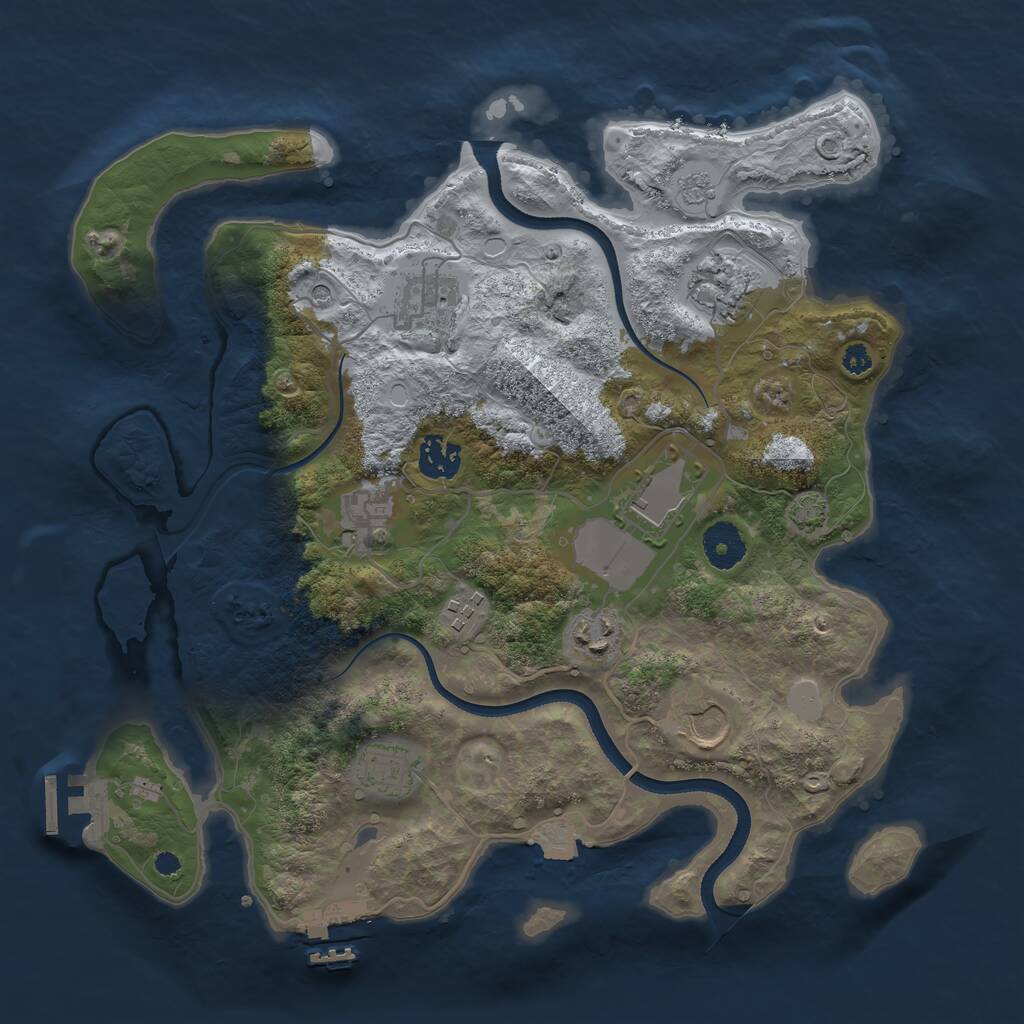 Rust Map: Procedural Map, Size: 3500, Seed: 1637896468, 15 Monuments