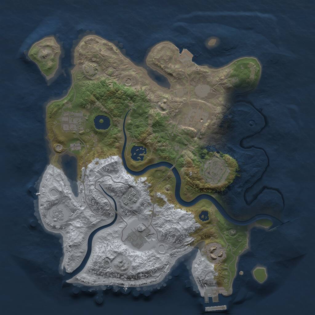 Rust Map: Procedural Map, Size: 3000, Seed: 1894377430, 12 Monuments