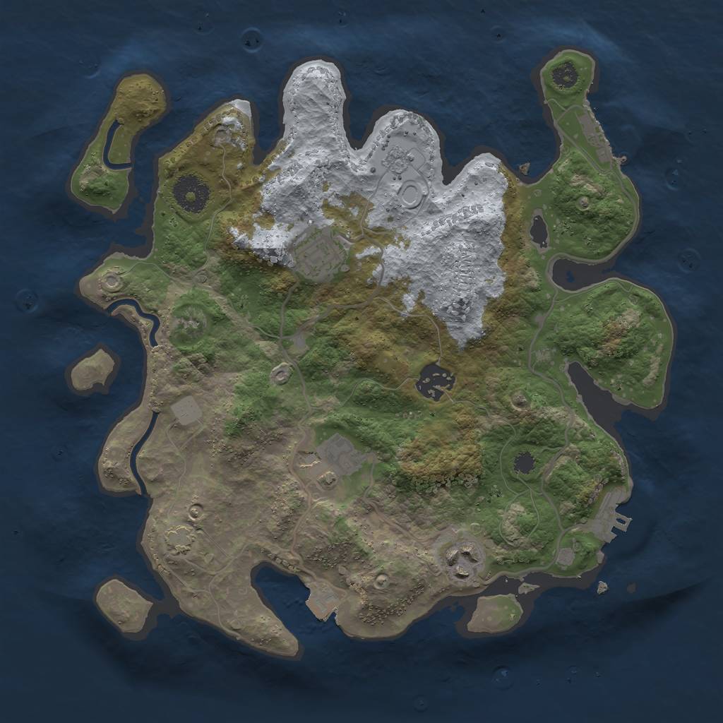 Rust Map: Procedural Map, Size: 3000, Seed: 1630291152, 11 Monuments