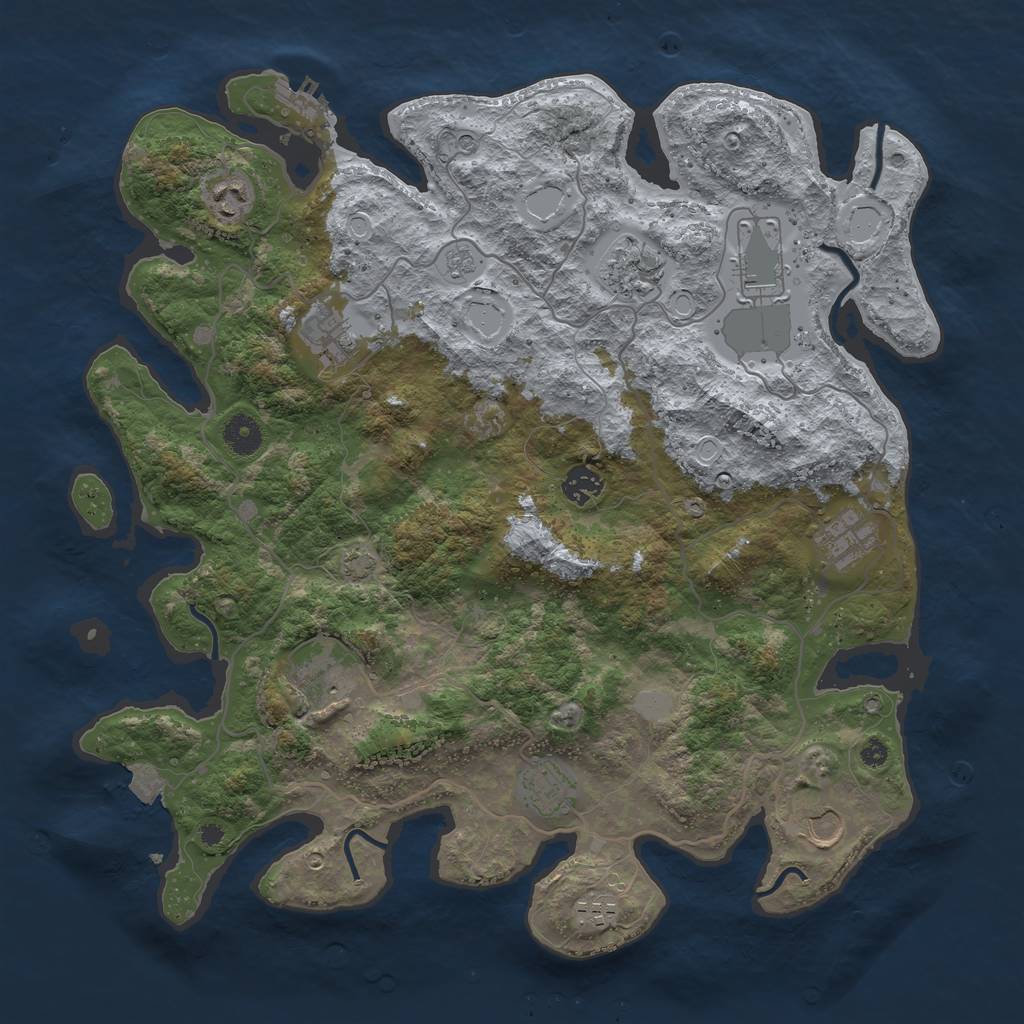Rust Map: Procedural Map, Size: 4000, Seed: 290679167, 17 Monuments