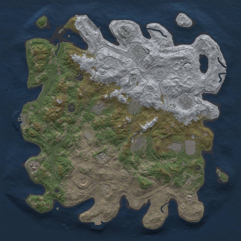 Rust Map: Procedural Map, Size: 4250, Seed: 1100525204, 19 Monuments