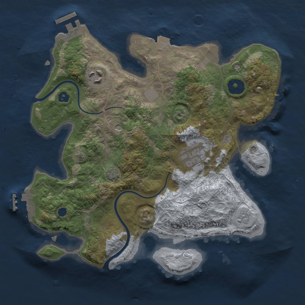 Rust Map: Procedural Map, Size: 2800, Seed: 1038950494, 8 Monuments