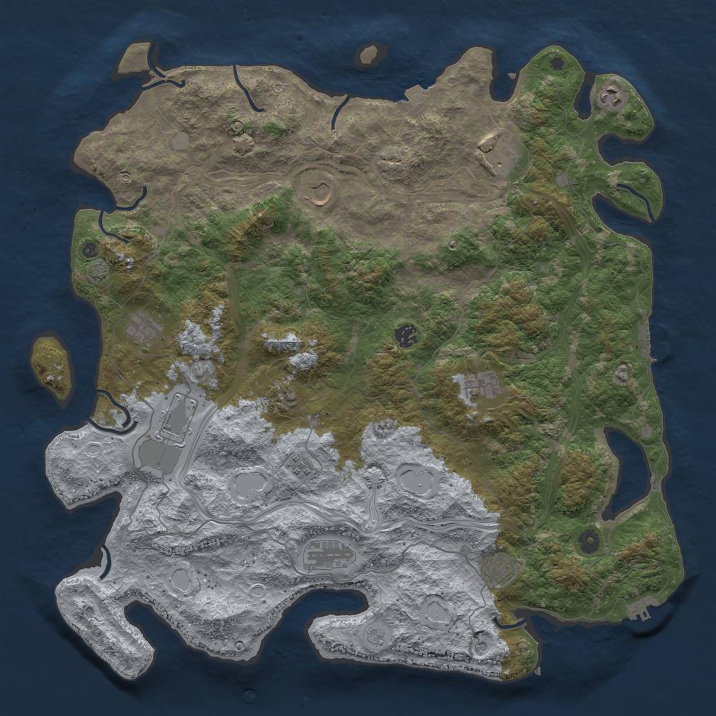 Rust Map: Procedural Map, Size: 4719, Seed: 2147483647, 19 Monuments