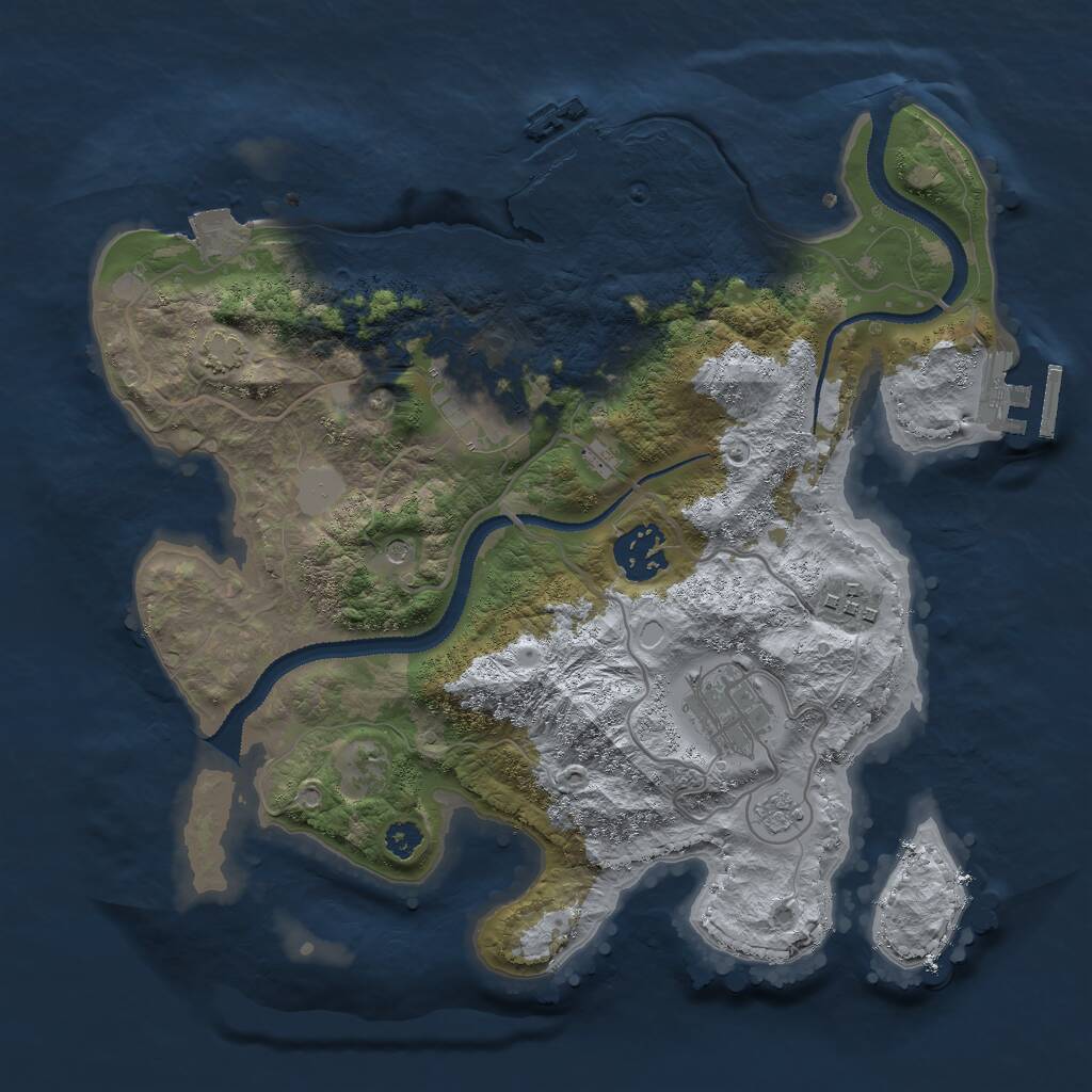 Rust Map: Procedural Map, Size: 3000, Seed: 6241839, 10 Monuments