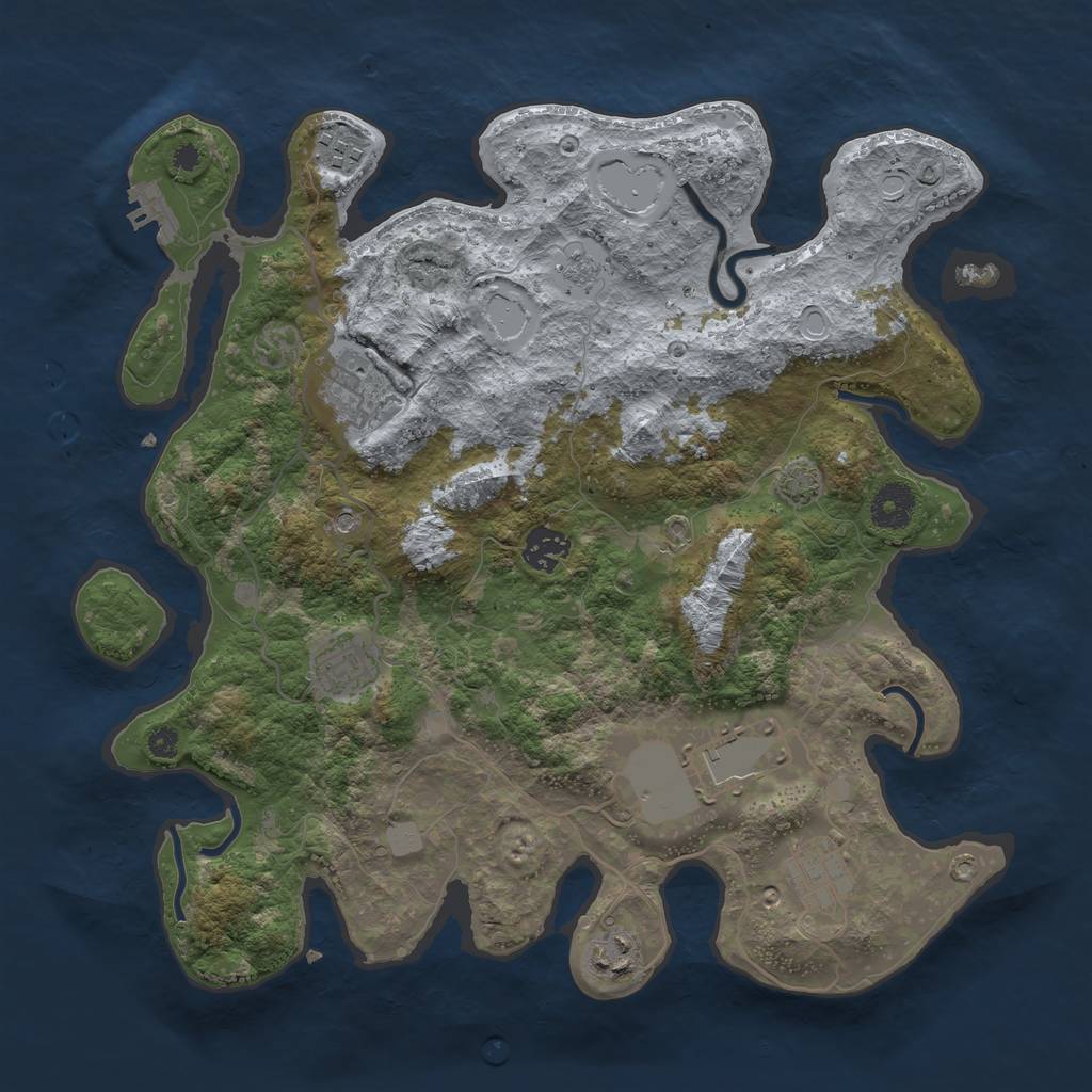 Rust Map: Procedural Map, Size: 3600, Seed: 21212, 14 Monuments