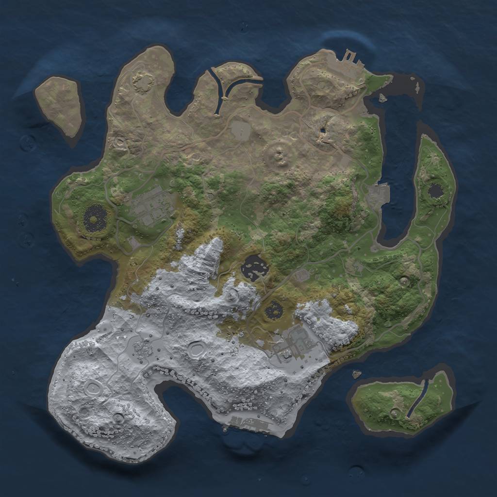 Rust Map: Procedural Map, Size: 2875, Seed: 2147483647, 10 Monuments