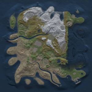 Thumbnail Rust Map: Procedural Map, Size: 3500, Seed: 328423844, 15 Monuments