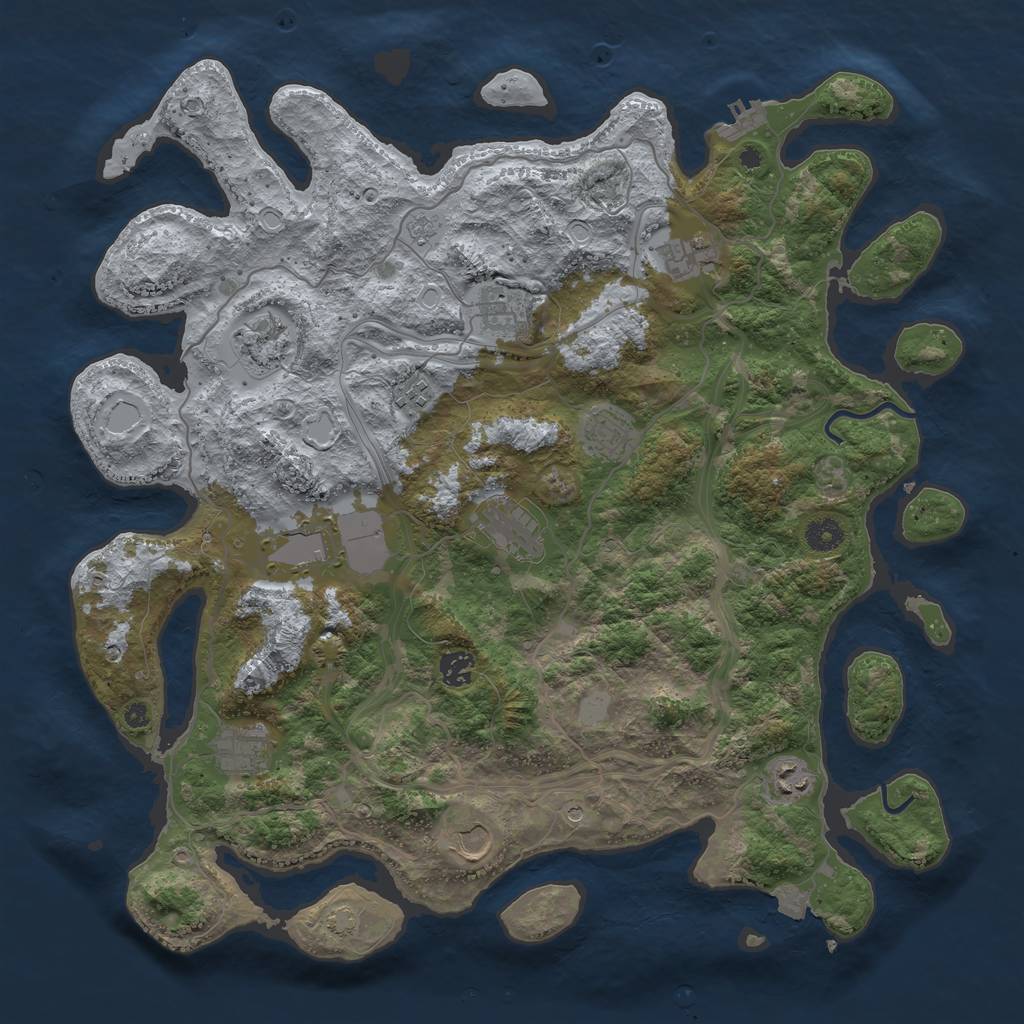 Rust Map: Procedural Map, Size: 4250, Seed: 1703748899, 18 Monuments