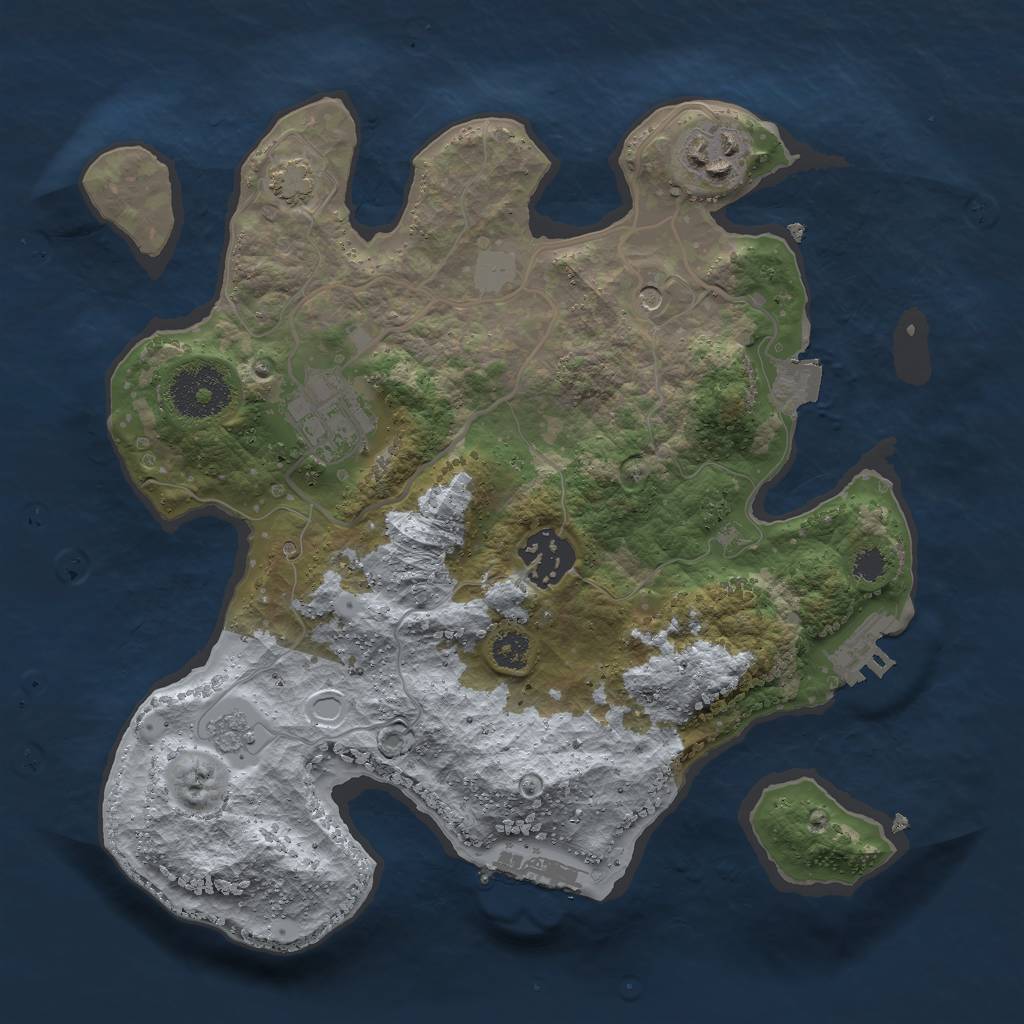 Rust Map: Procedural Map, Size: 2775, Seed: 2147483647, 11 Monuments