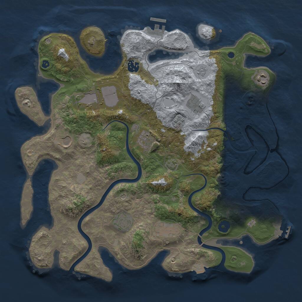 Rust Map: Procedural Map, Size: 3800, Seed: 1404259, 15 Monuments