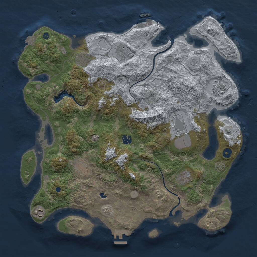 Rust Map: Procedural Map, Size: 4000, Seed: 1446542, 14 Monuments