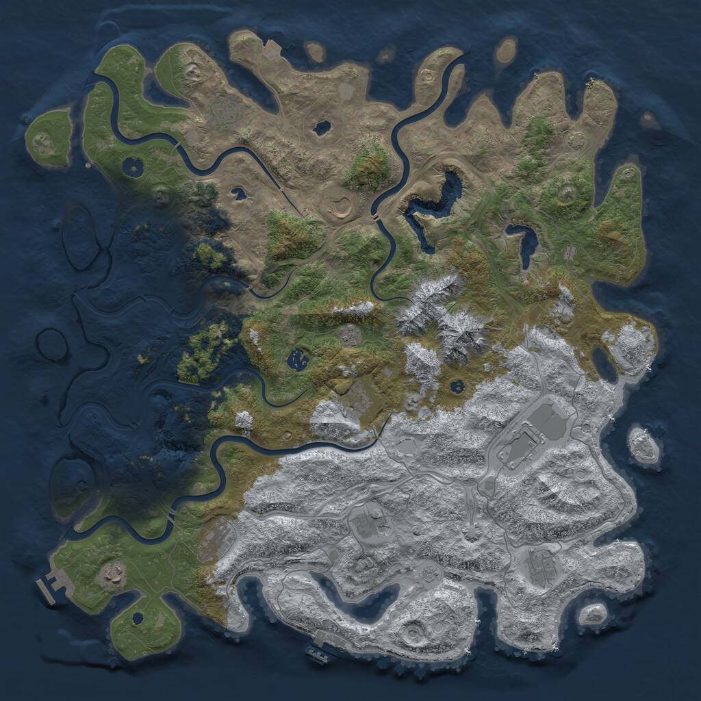 Rust Map: Procedural Map, Size: 5000, Seed: 62377956, 17 Monuments