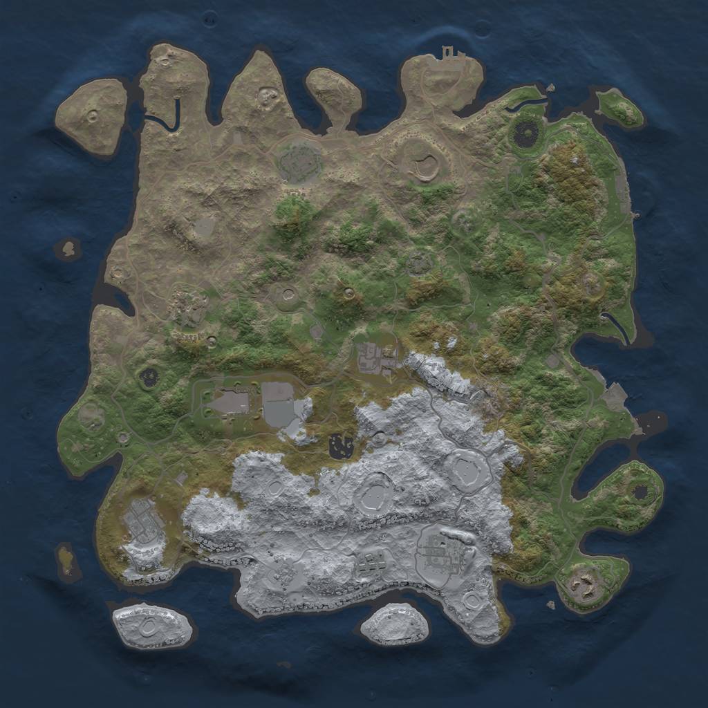 Rust Map: Procedural Map, Size: 4000, Seed: 577168810, 18 Monuments