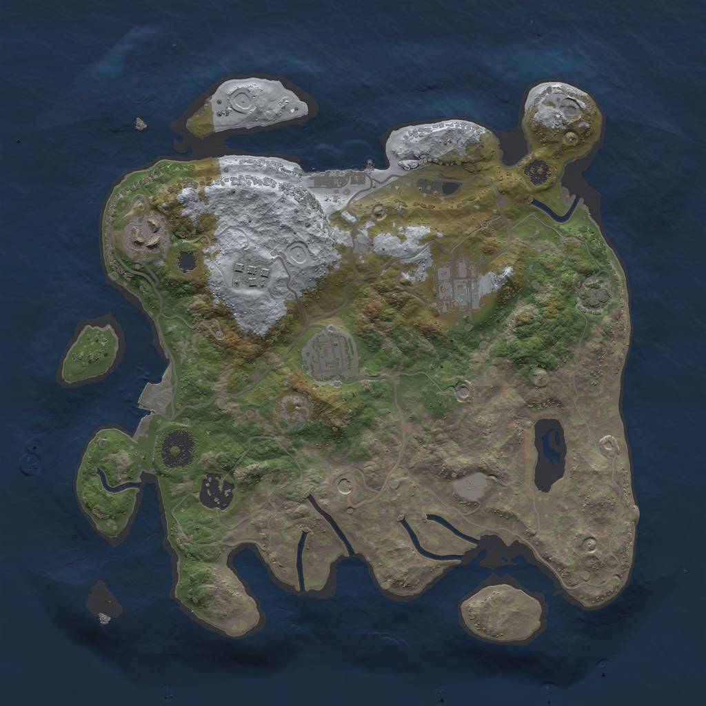 Rust Map: Procedural Map, Size: 3000, Seed: 1532320, 11 Monuments