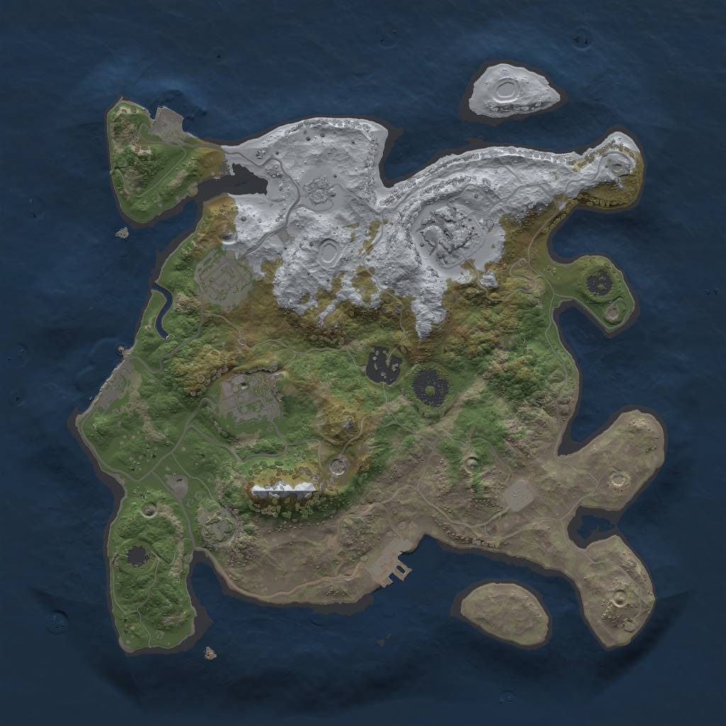 Rust Map: Procedural Map, Size: 3000, Seed: 1695503635, 12 Monuments