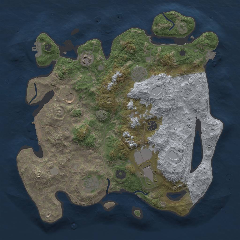 Rust Map: Procedural Map, Size: 3500, Seed: 767482467, 14 Monuments