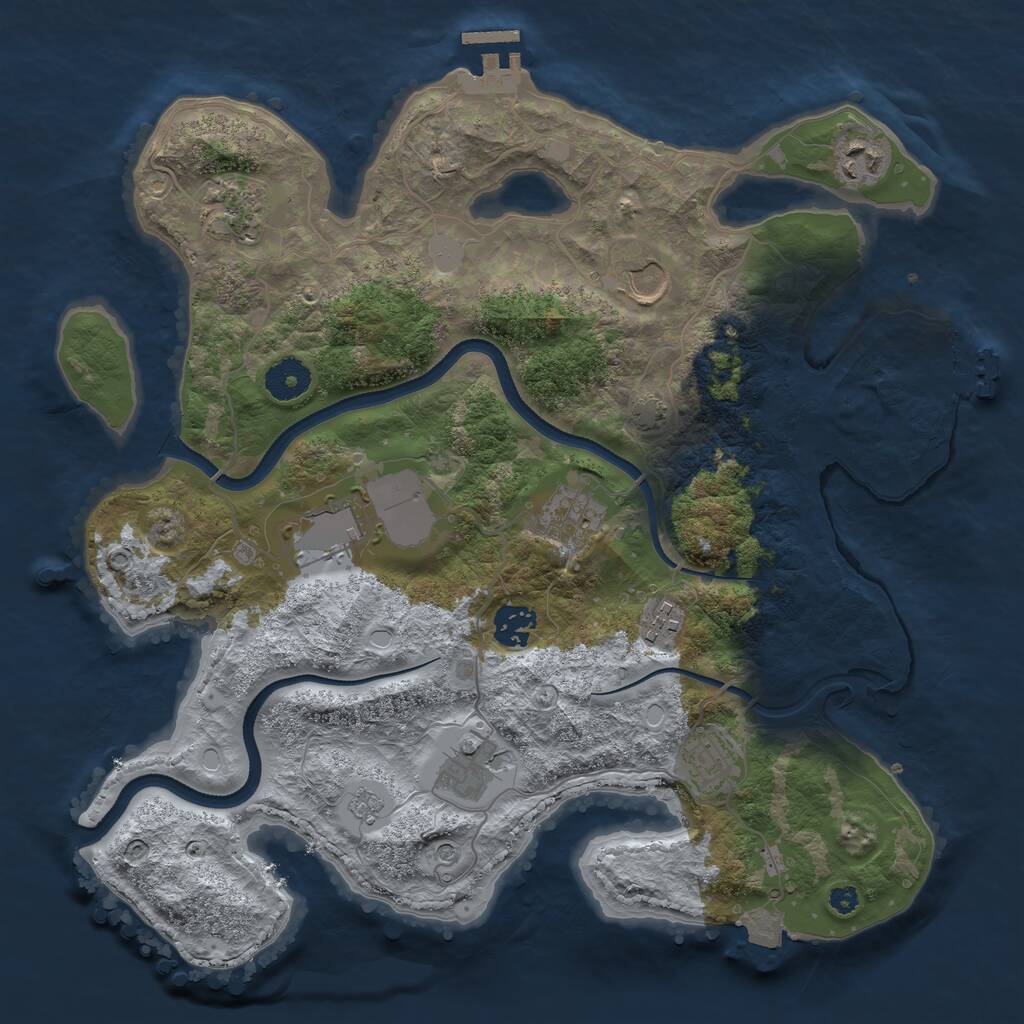 Rust Map: Procedural Map, Size: 3579, Seed: 2147483647, 15 Monuments