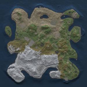Thumbnail Rust Map: Procedural Map, Size: 3579, Seed: 2147483647, 17 Monuments