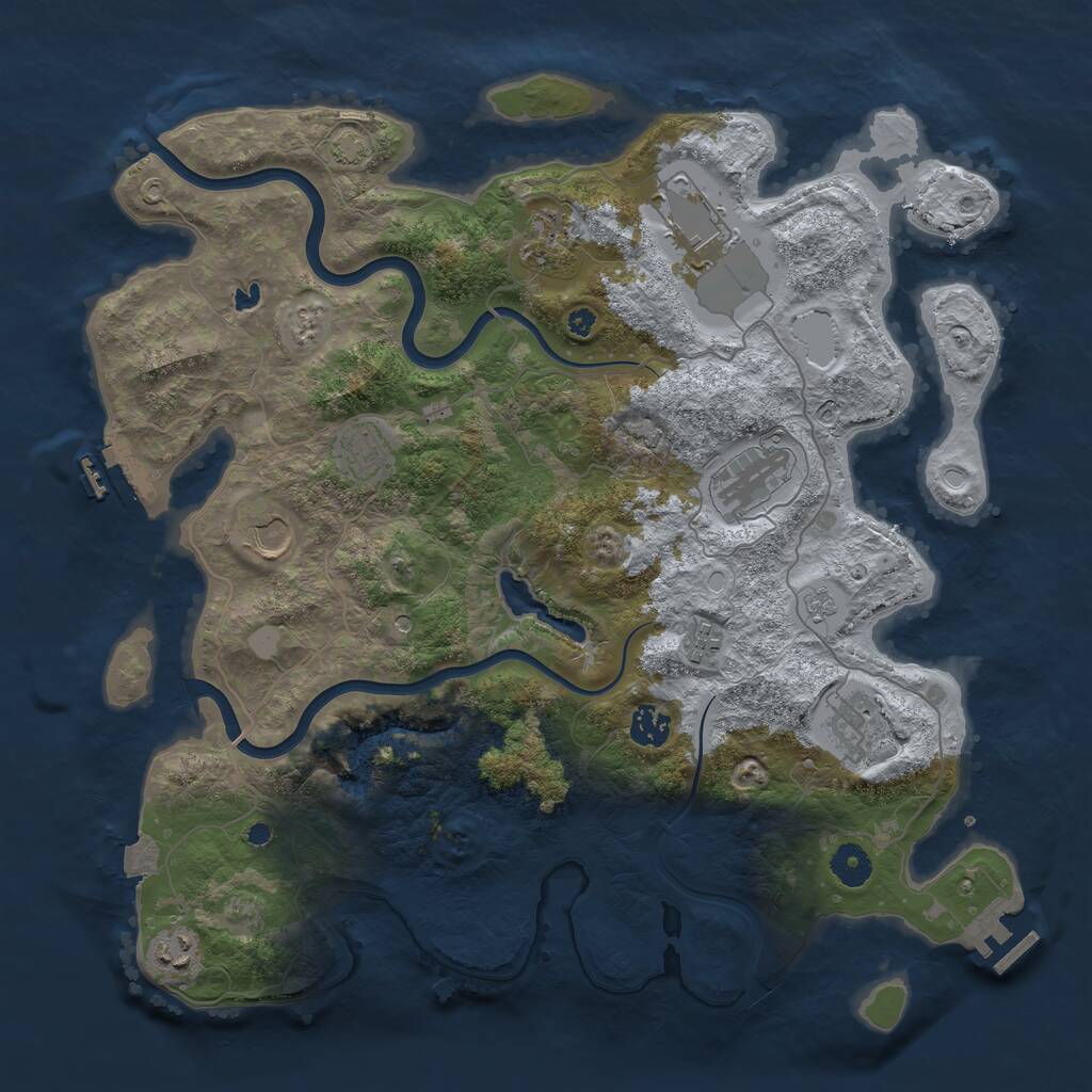 Rust Map: Procedural Map, Size: 4000, Seed: 24516, 15 Monuments