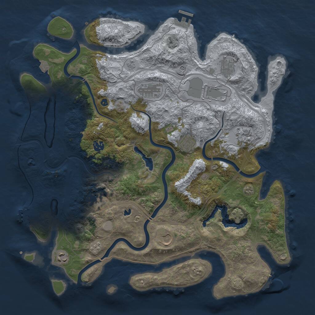 Rust Map: Procedural Map, Size: 4250, Seed: 572106629, 16 Monuments