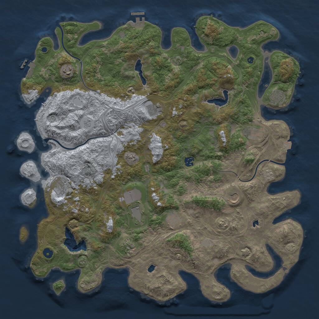 Rust Map: Procedural Map, Size: 4800, Seed: 3579864, 17 Monuments