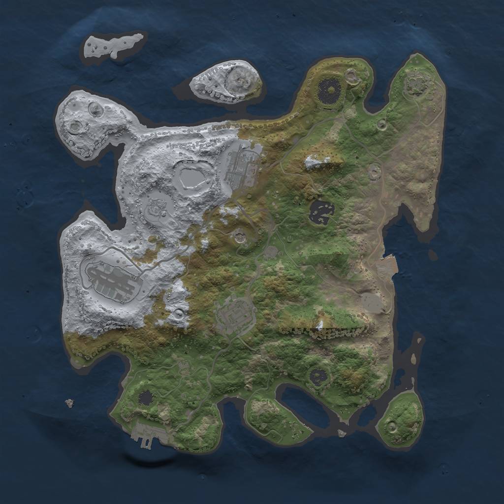 Rust Map: Procedural Map, Size: 3000, Seed: 884022263, 11 Monuments