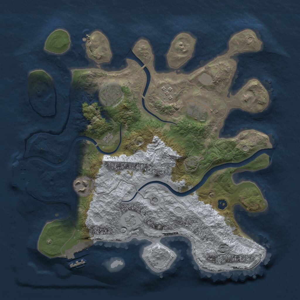 Rust Map: Procedural Map, Size: 3000, Seed: 24022163, 10 Monuments