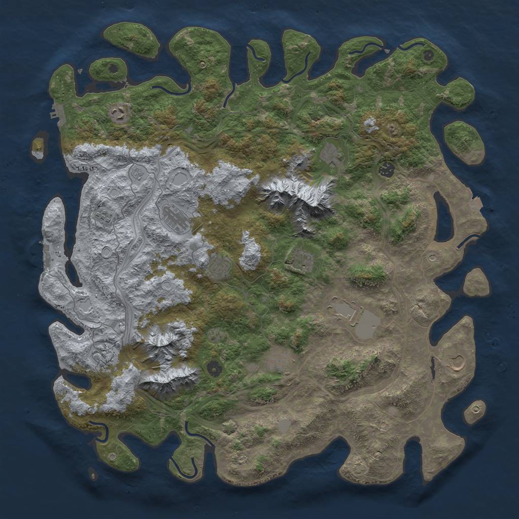 Rust Map: Procedural Map, Size: 5000, Seed: 2579864, 19 Monuments
