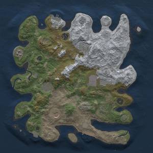 Thumbnail Rust Map: Procedural Map, Size: 3500, Seed: 1199840237, 16 Monuments