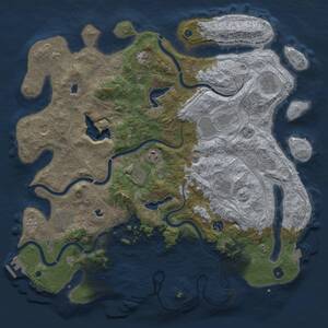 Thumbnail Rust Map: Procedural Map, Size: 4500, Seed: 10000000, 16 Monuments