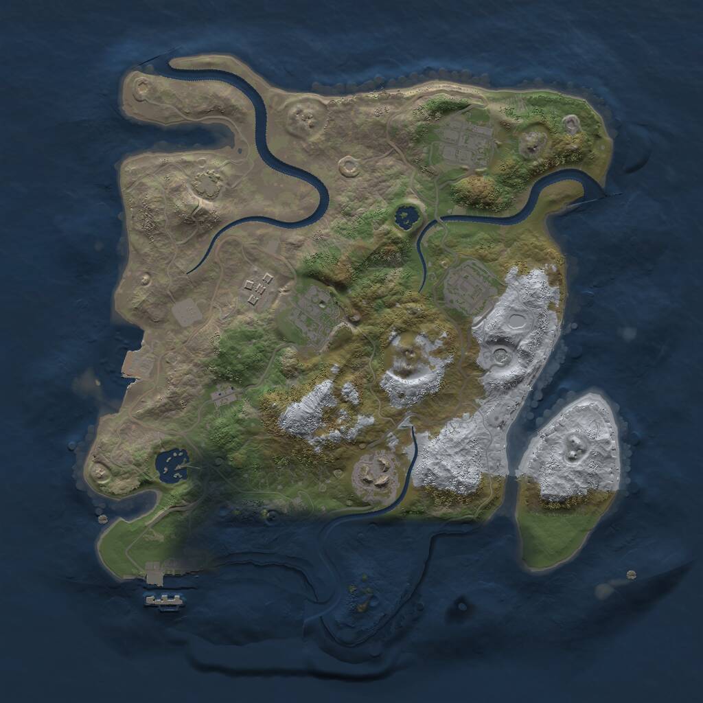 Rust Map: Procedural Map, Size: 3000, Seed: 81186, 10 Monuments