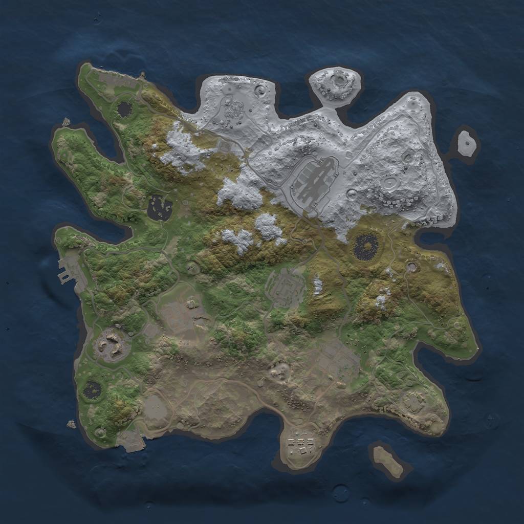 Rust Map: Procedural Map, Size: 3000, Seed: 7951023, 14 Monuments