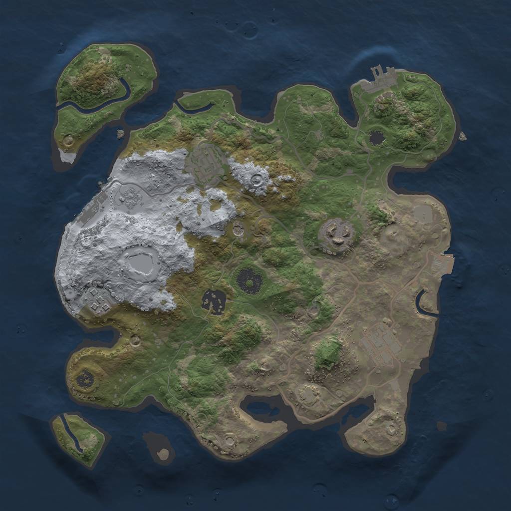 Rust Map: Procedural Map, Size: 3000, Seed: 3001, 13 Monuments