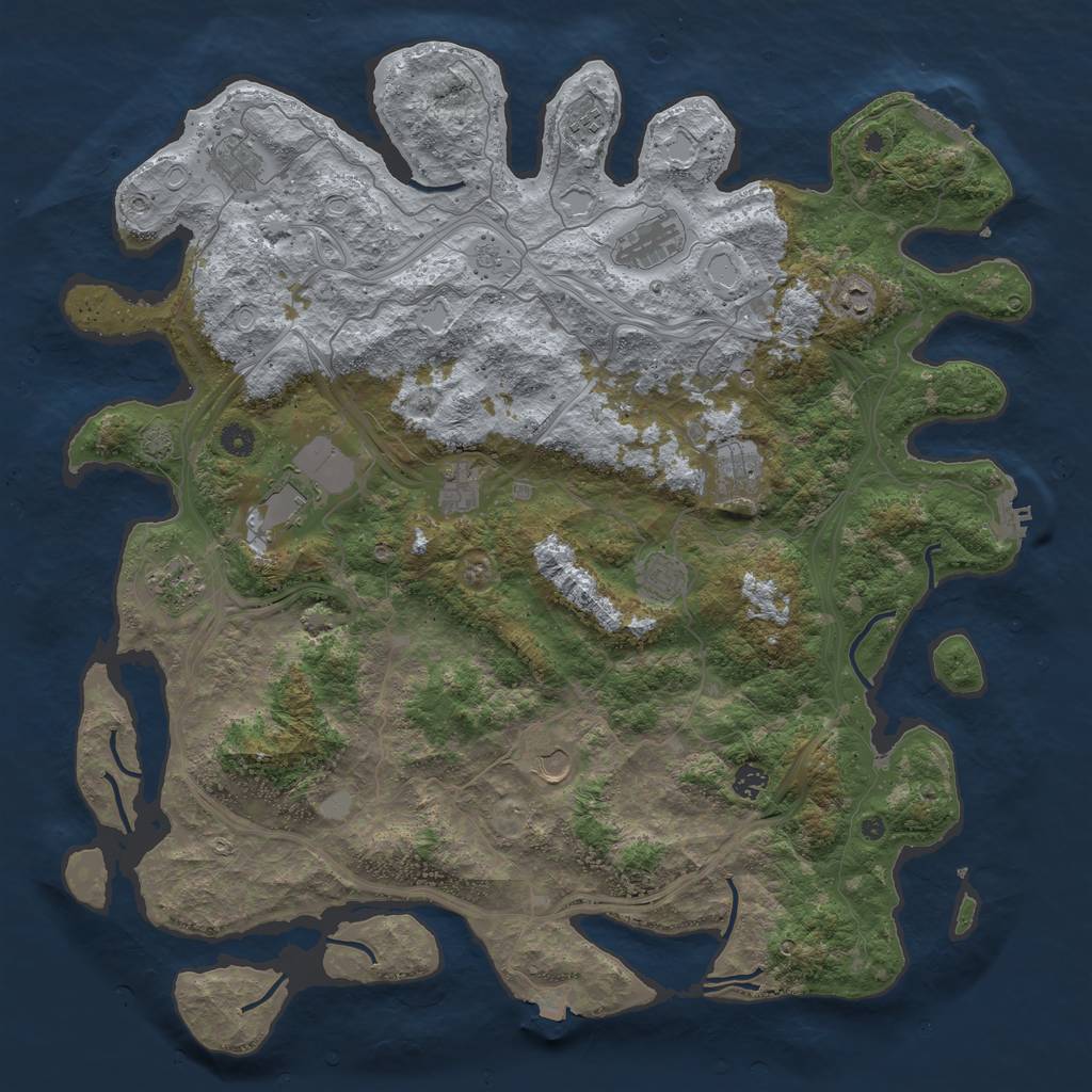 Rust Map: Procedural Map, Size: 4800, Seed: 579679222, 19 Monuments