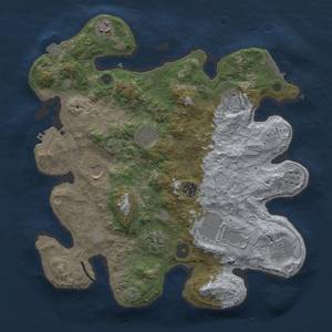 Thumbnail Rust Map: Procedural Map, Size: 3500, Seed: 1206149120, 17 Monuments