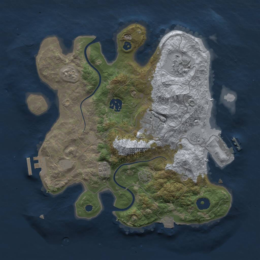 Rust Map: Procedural Map, Size: 3000, Seed: 21324, 10 Monuments