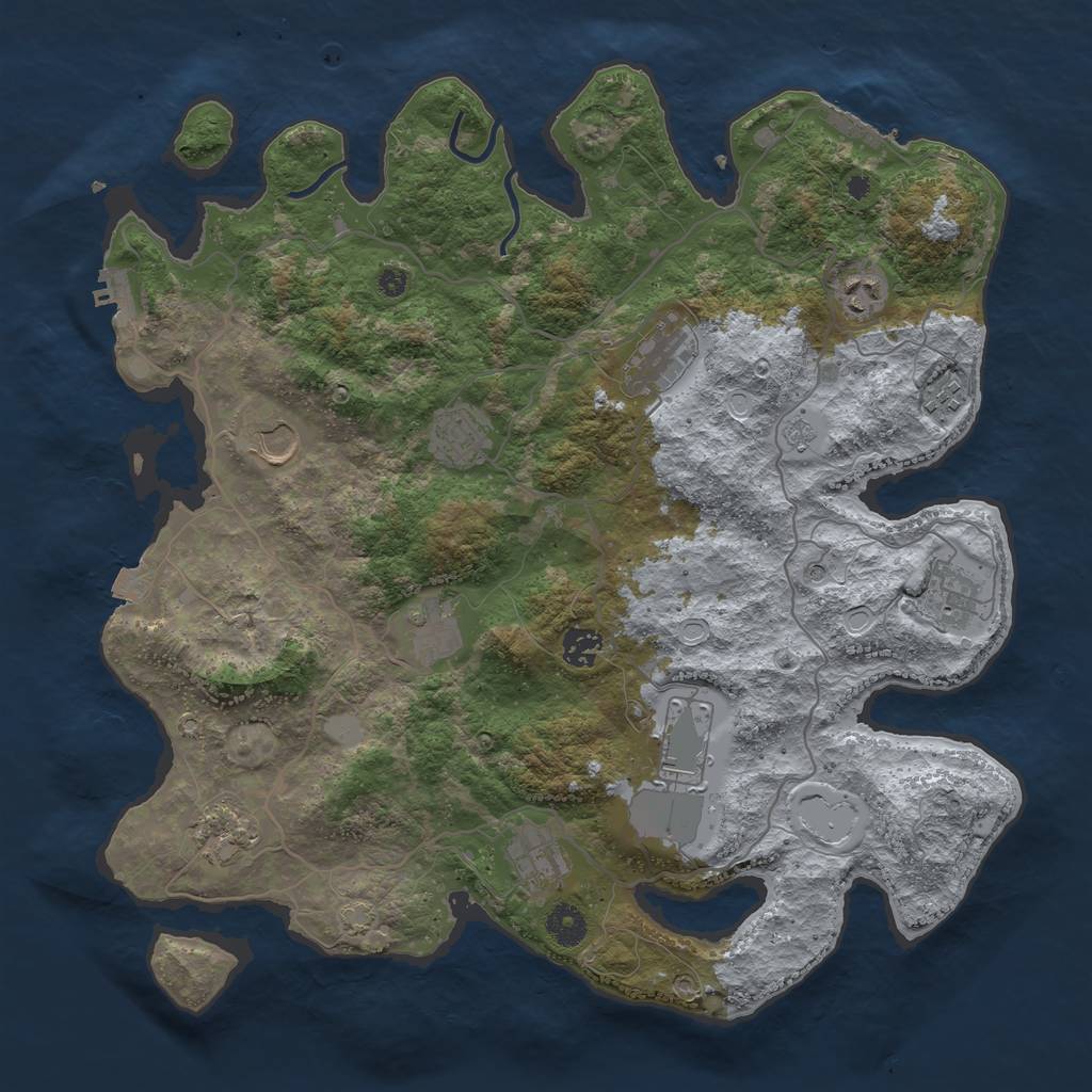 Rust Map: Procedural Map, Size: 4000, Seed: 767828620, 19 Monuments