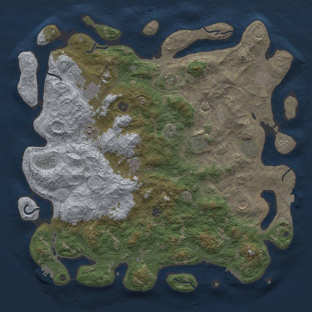 Rust Map: Procedural Map, Size: 4800, Seed: 13143756, 19 Monuments