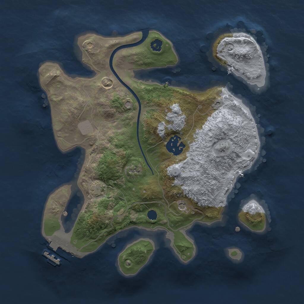 Rust Map: Procedural Map, Size: 2500, Seed: 170764610, 5 Monuments