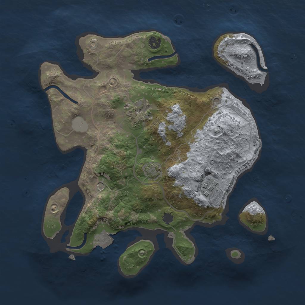 Rust Map: Procedural Map, Size: 2500, Seed: 170764610, 7 Monuments