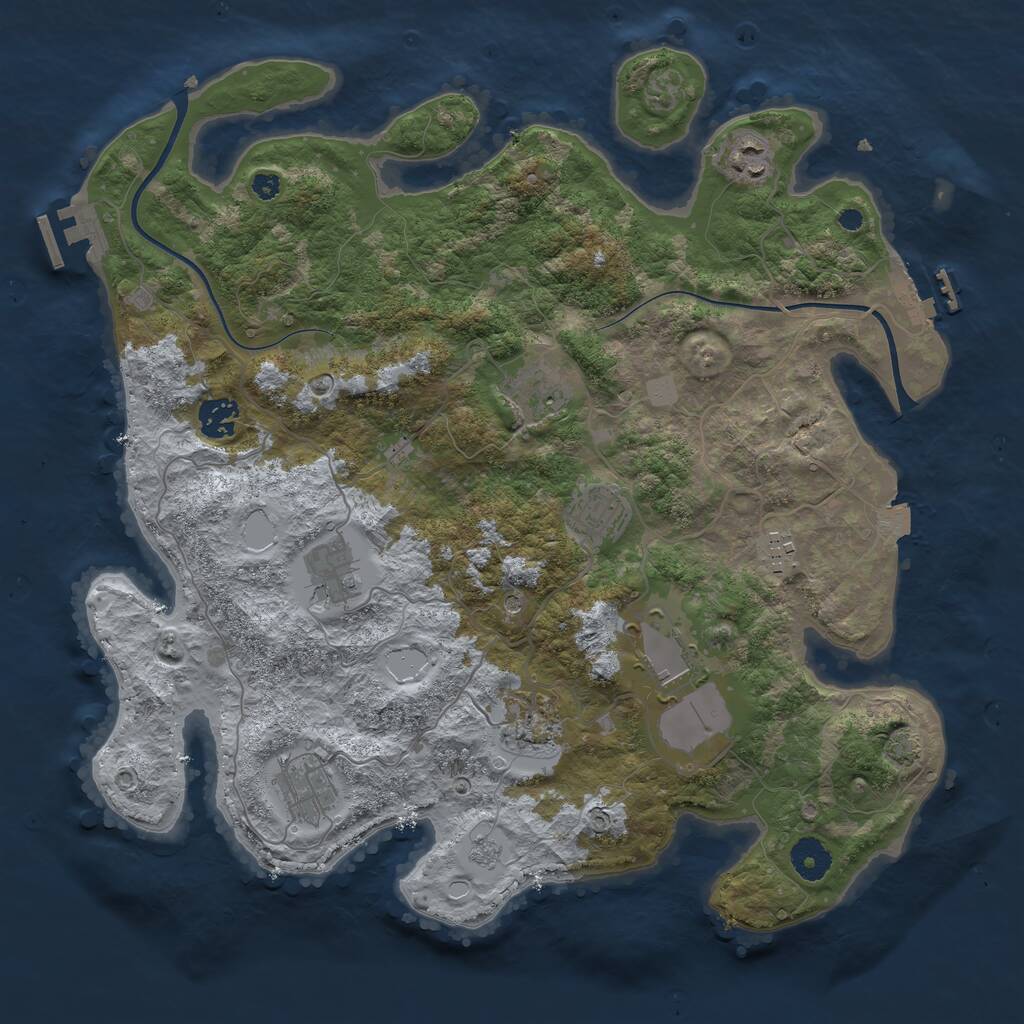 Rust Map: Procedural Map, Size: 3750, Seed: 99999999, 15 Monuments