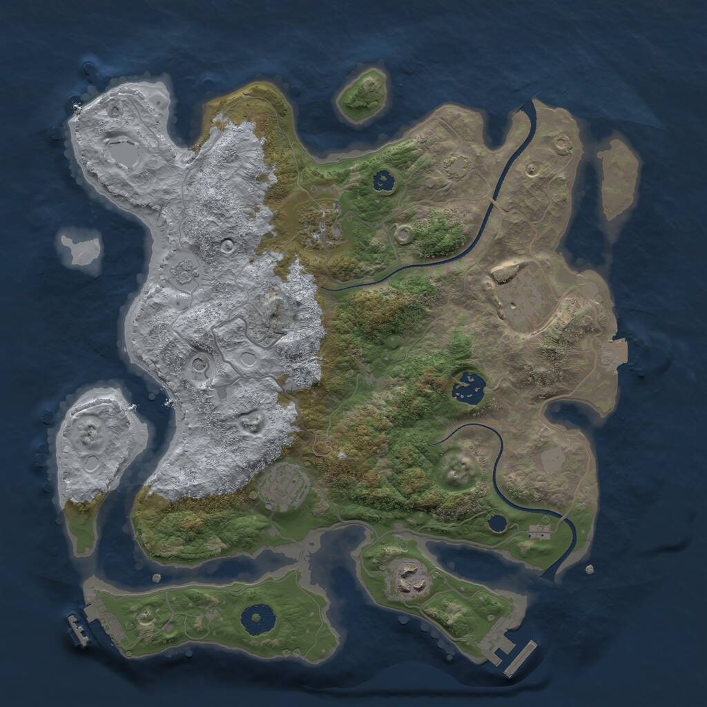 Rust Map: Procedural Map, Size: 3300, Seed: 218294066, 11 Monuments