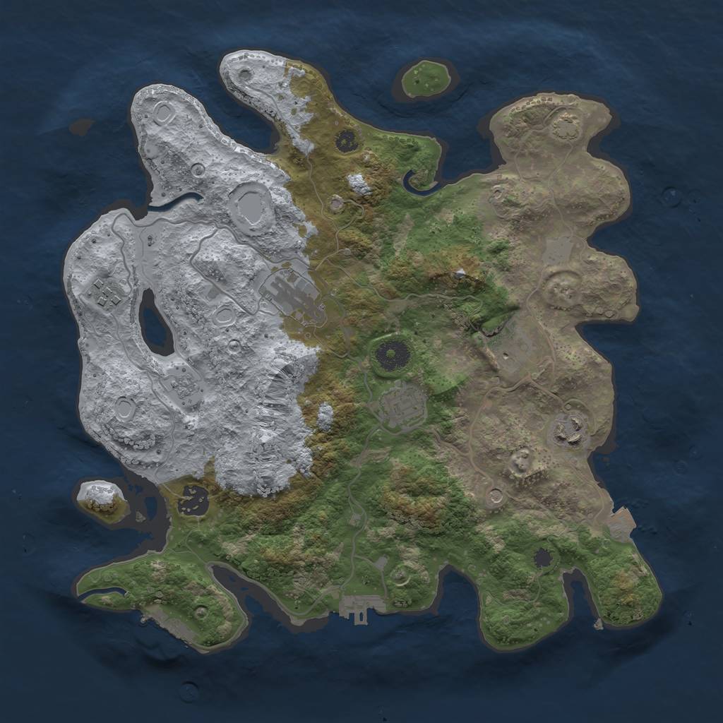 Rust Map: Procedural Map, Size: 3400, Seed: 22755446, 14 Monuments