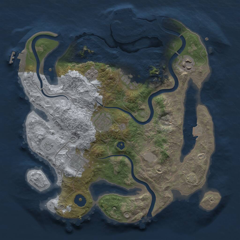Rust Map: Procedural Map, Size: 3000, Seed: 1512971175, 11 Monuments
