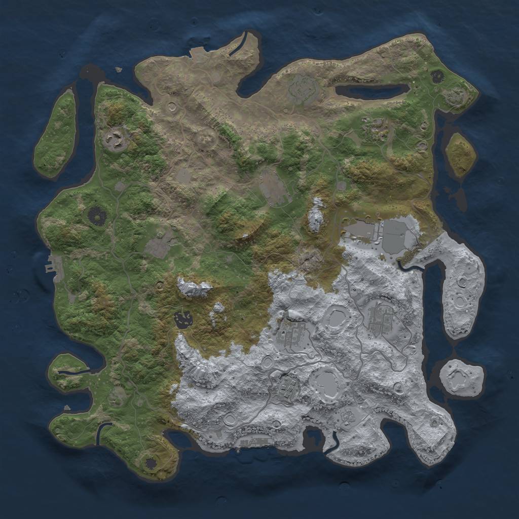 Rust Map: Procedural Map, Size: 4100, Seed: 83611507, 18 Monuments